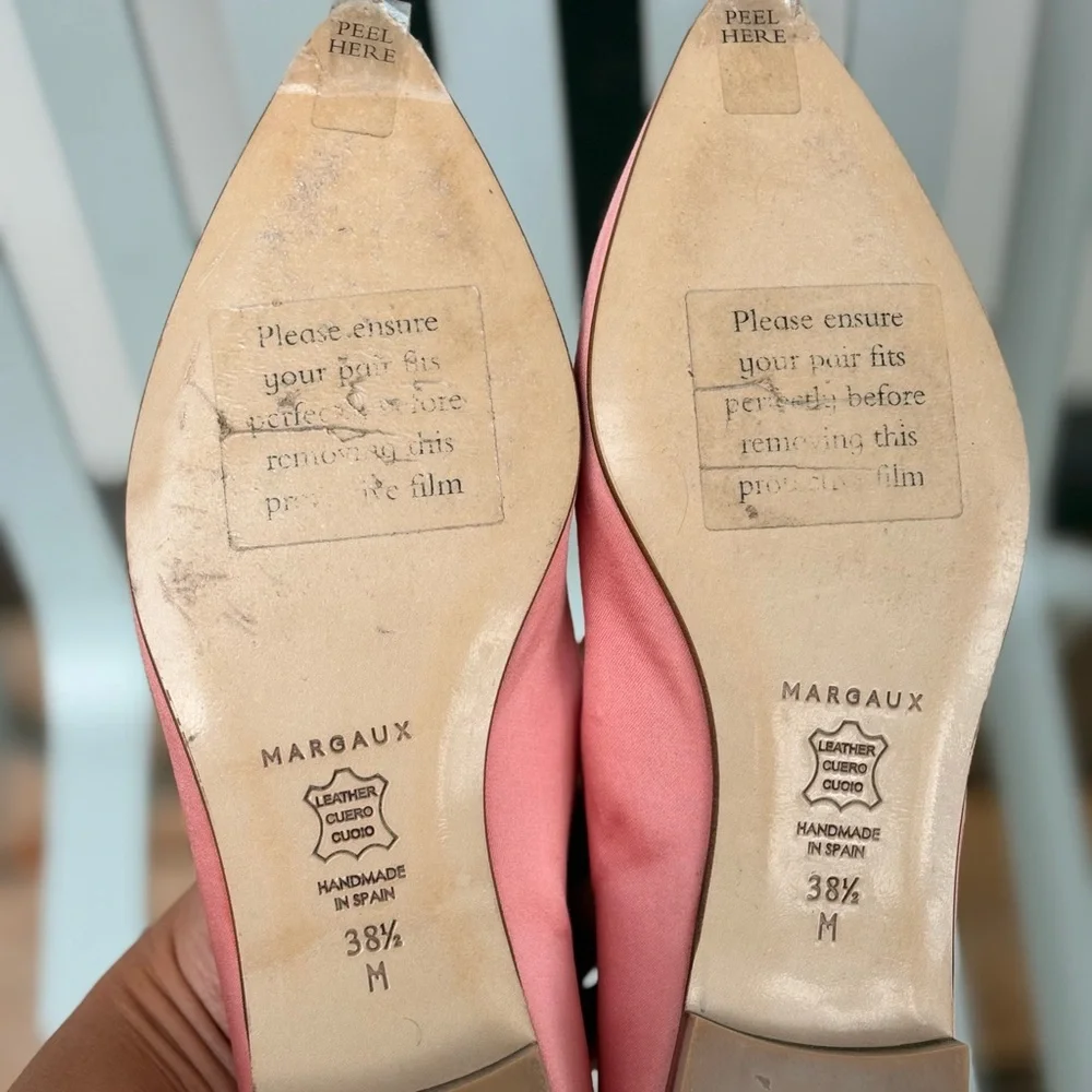 Margaux Pink Satin Mary Jane Flats - Picture 6 of 6